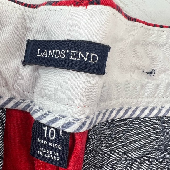 Lands' End Shorts Womens Size 10 Red Blue Paisley Print Mid Rise Stretch Casual - Picture 8 of 12